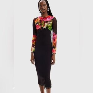 DESIGUAL M. CHRISTIAN LACROIX FLORAL TULLE DRESS